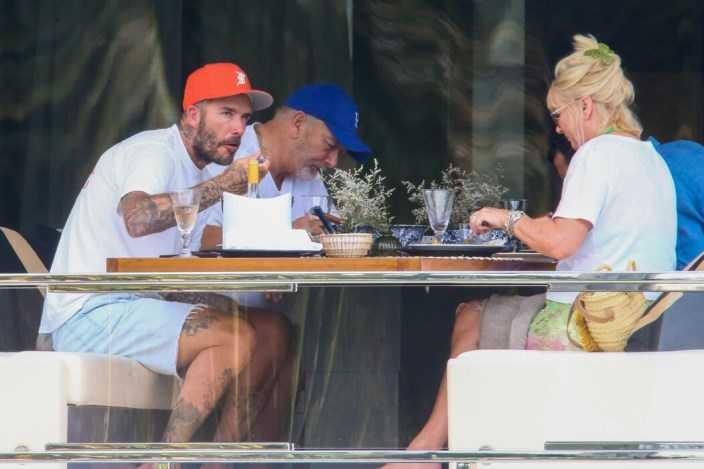 David Beckham, relax con i consuoceri
